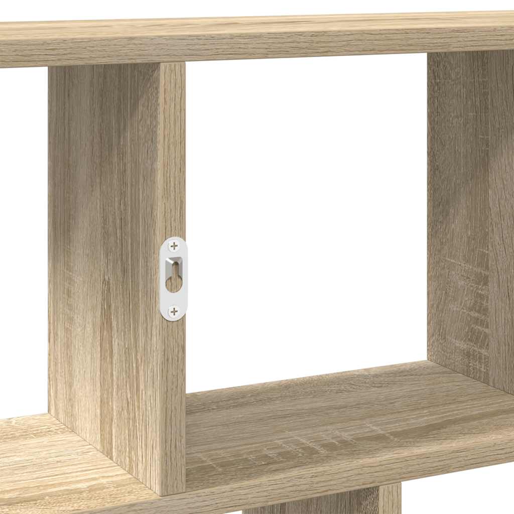 Mensola a Cubo da Muro 12 Scomparti in Truciolato Rovere Sonoma | homemem39
