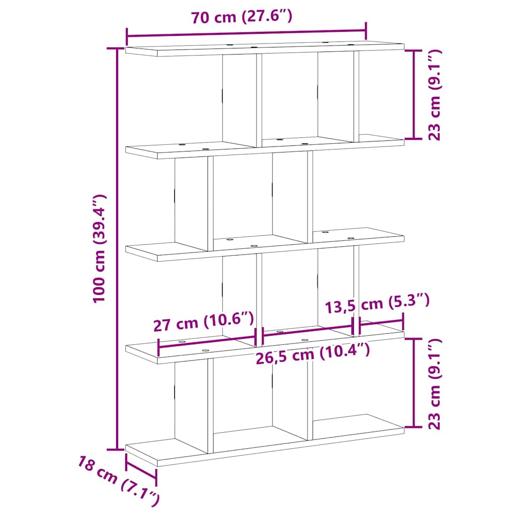 Mensola a Cubo da Muro 12 Scomparti Truciolato Grigio Cemento | homemem39