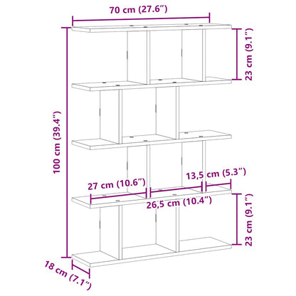 Mensola a Cubo da Muro 12 Scomparti in Truciolato Rovere Fumo | homemem39