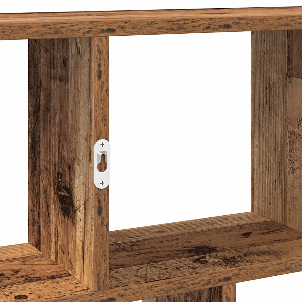 Mensola a Muro a Cubo 12 Scomparti in Truciolato Legno Antico | homemem39