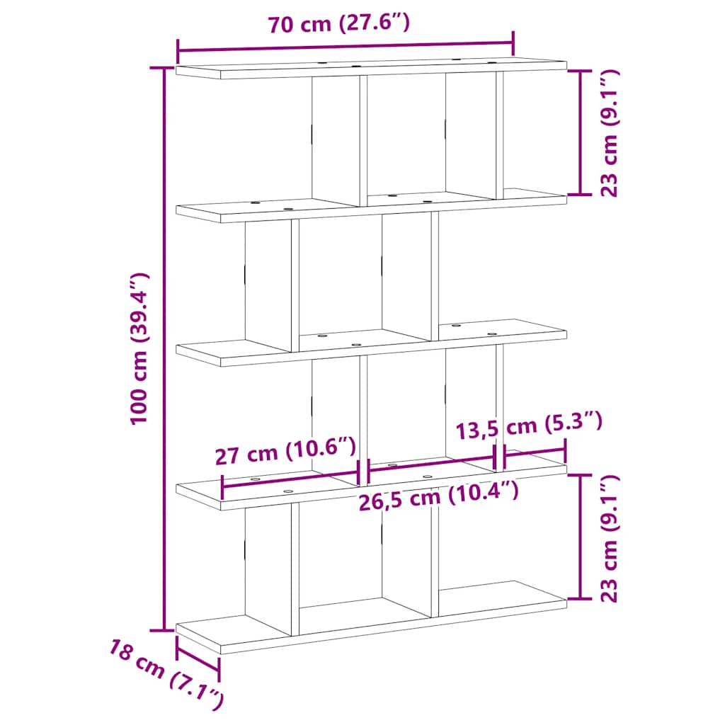 Mensola a Muro Cubo 12 Scomparti Truciolato Rovere Artigianale | homemem39
