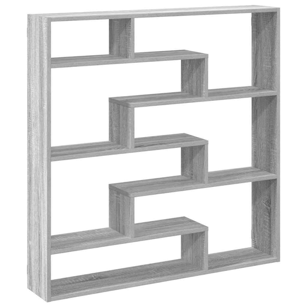 Mensola a Cubo da Parete 7 Scomparti Truciolato Grigio Sonoma | homemem39