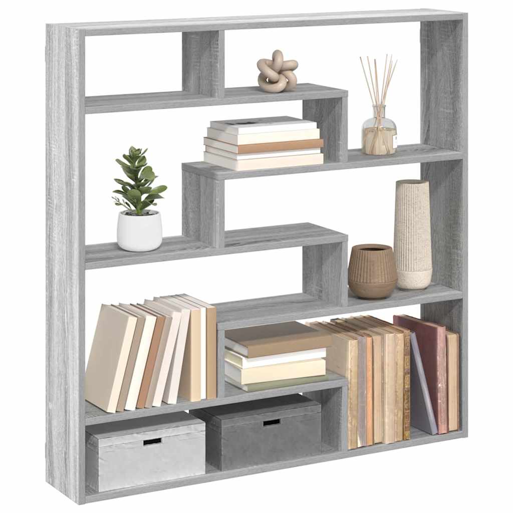Mensola a Cubo da Parete 7 Scomparti Truciolato Grigio Sonoma | homemem39