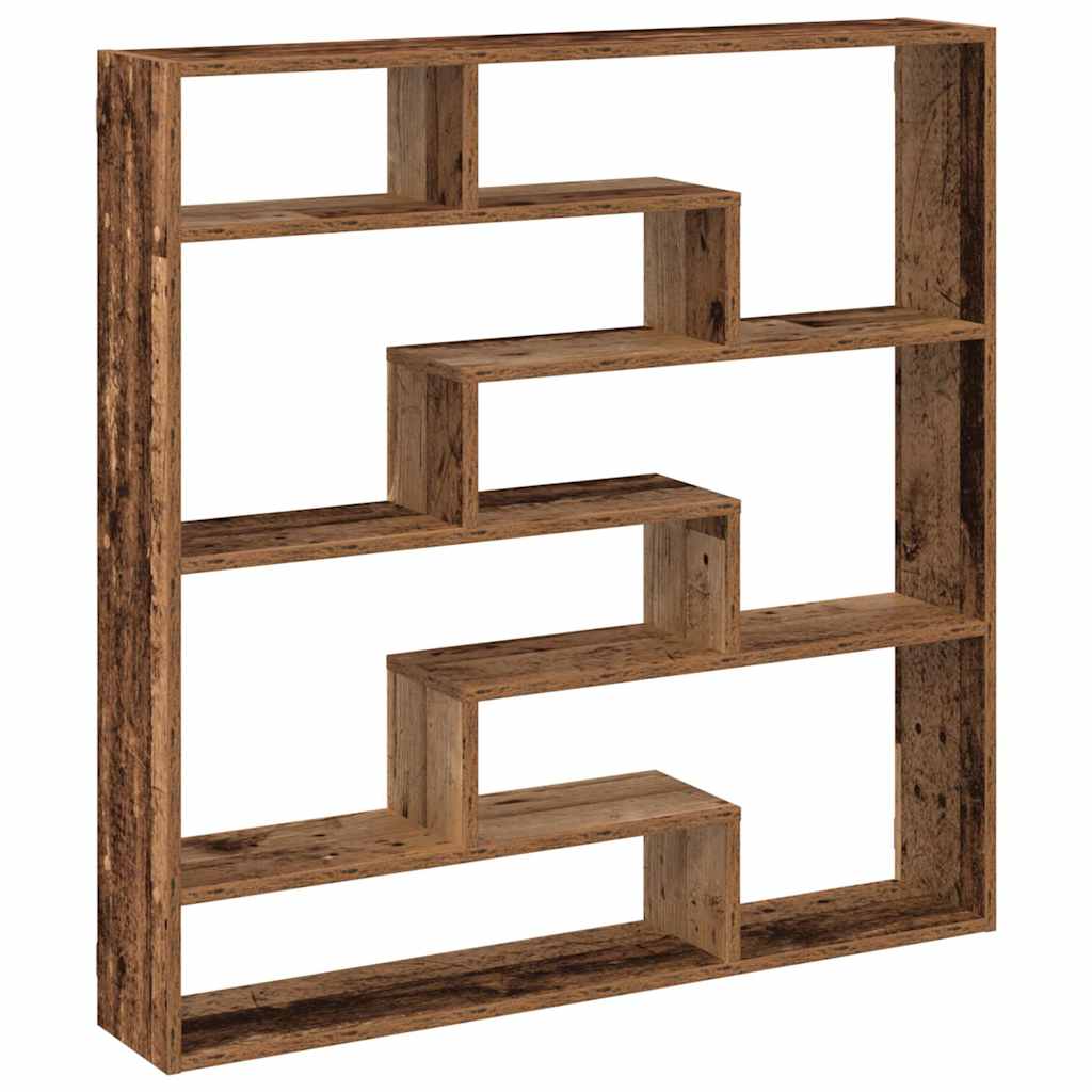 Mensola a Cubo da Parete 7 Scomparti in Truciolato Legno Antico | homemem39