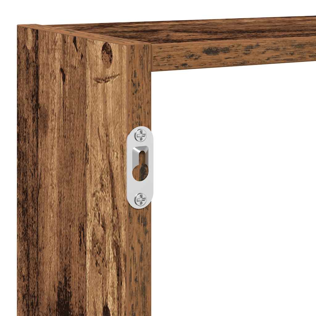 Mensola a Cubo da Parete 7 Scomparti in Truciolato Legno Antico | homemem39