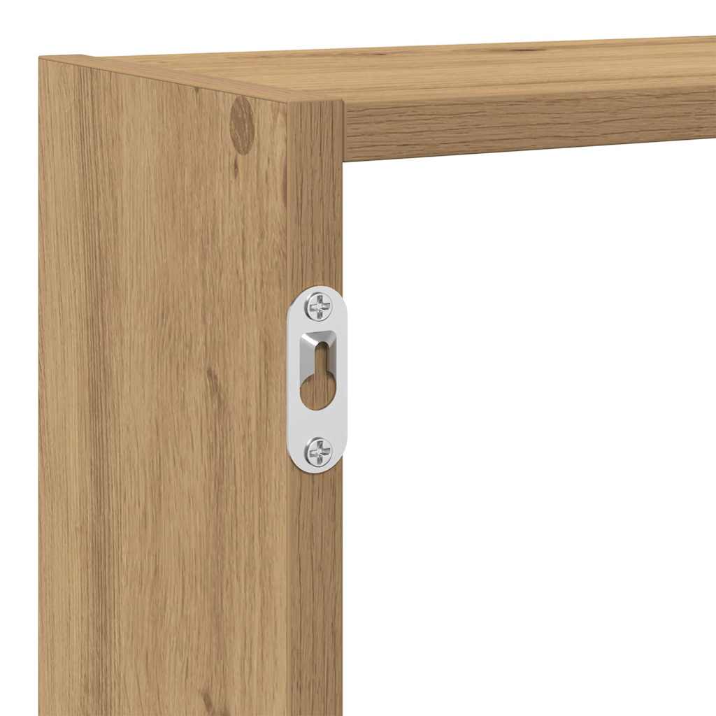 Scaffale Cubo Parete 7 Scomparti Truciolato Rovere Artigianale | homemem39