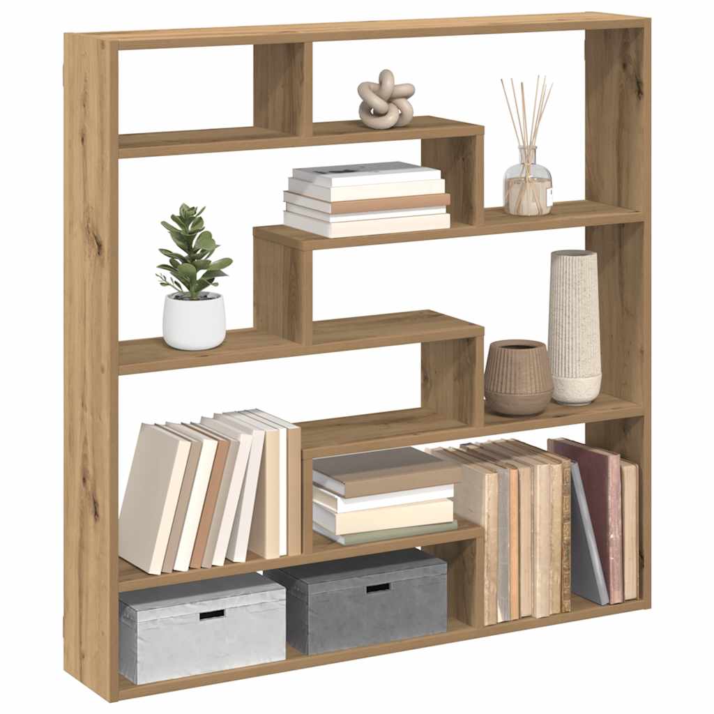 Scaffale Cubo Parete 7 Scomparti Truciolato Rovere Artigianale | homemem39