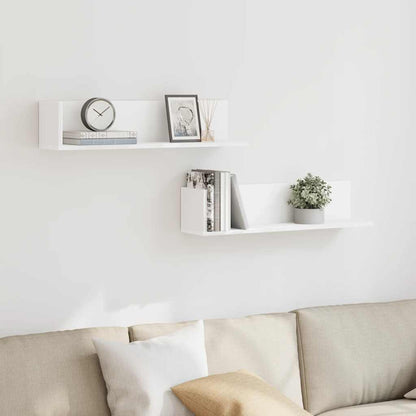 Mensole a Muro 2 pz Bianche 75x16,5x16,5 cm in Truciolato | homemem39