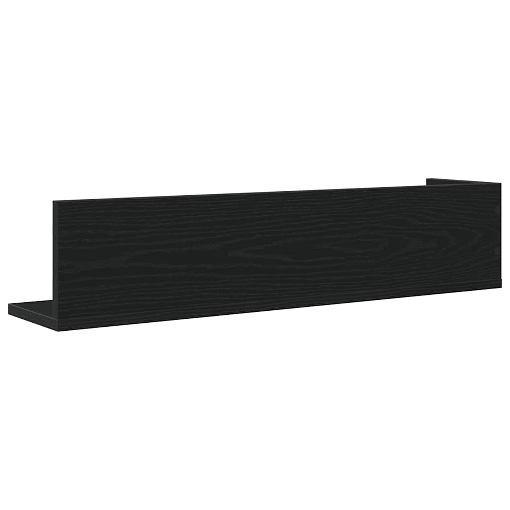 Mensole da Parete 2pz Nere 75x16,5x16,5 cm in Truciolato | homemem39
