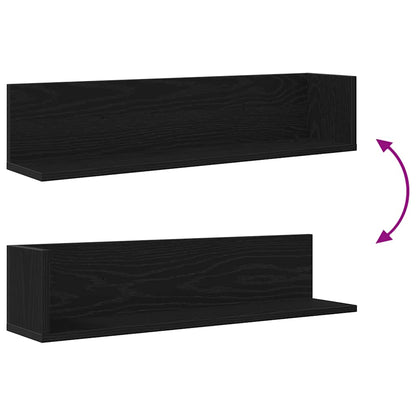Mensole da Parete 2pz Nere 75x16,5x16,5 cm in Truciolato | homemem39