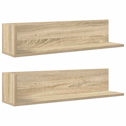 Mensole Parete 2pz Rovere Sonoma 75x16,5x16,5 cm in Truciolato