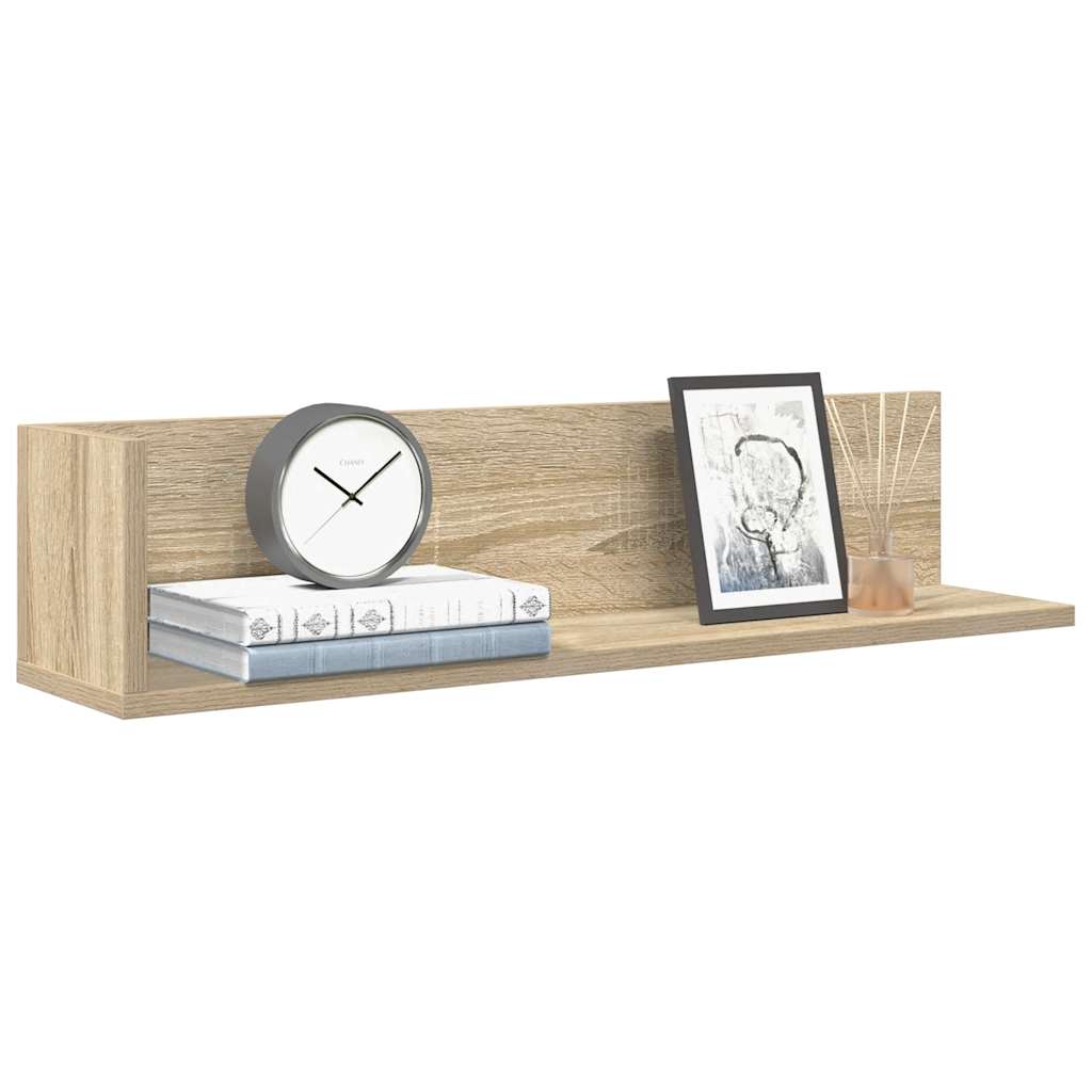 Mensole Parete 2pz Rovere Sonoma 75x16,5x16,5 cm in Truciolato