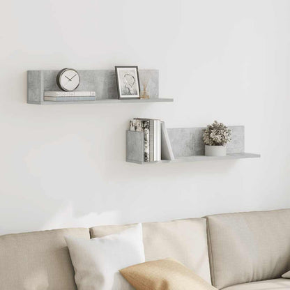 Mensole a Muro 2pz Grigio Cemento 75x16,5x16,5 cm in Truciolato | homemem39