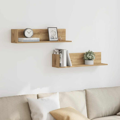 Mensole da Parete 2 pz Artigianale 75x16,5x16,5cm in Truciolato | homemem39