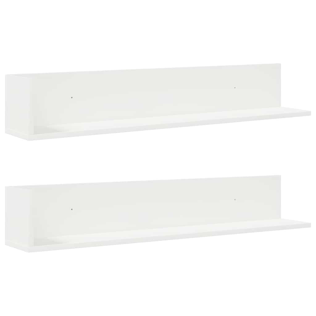 Mensole a Muro 2 pz Bianche 100x16,5x16,5 cm in Truciolato | homemem39