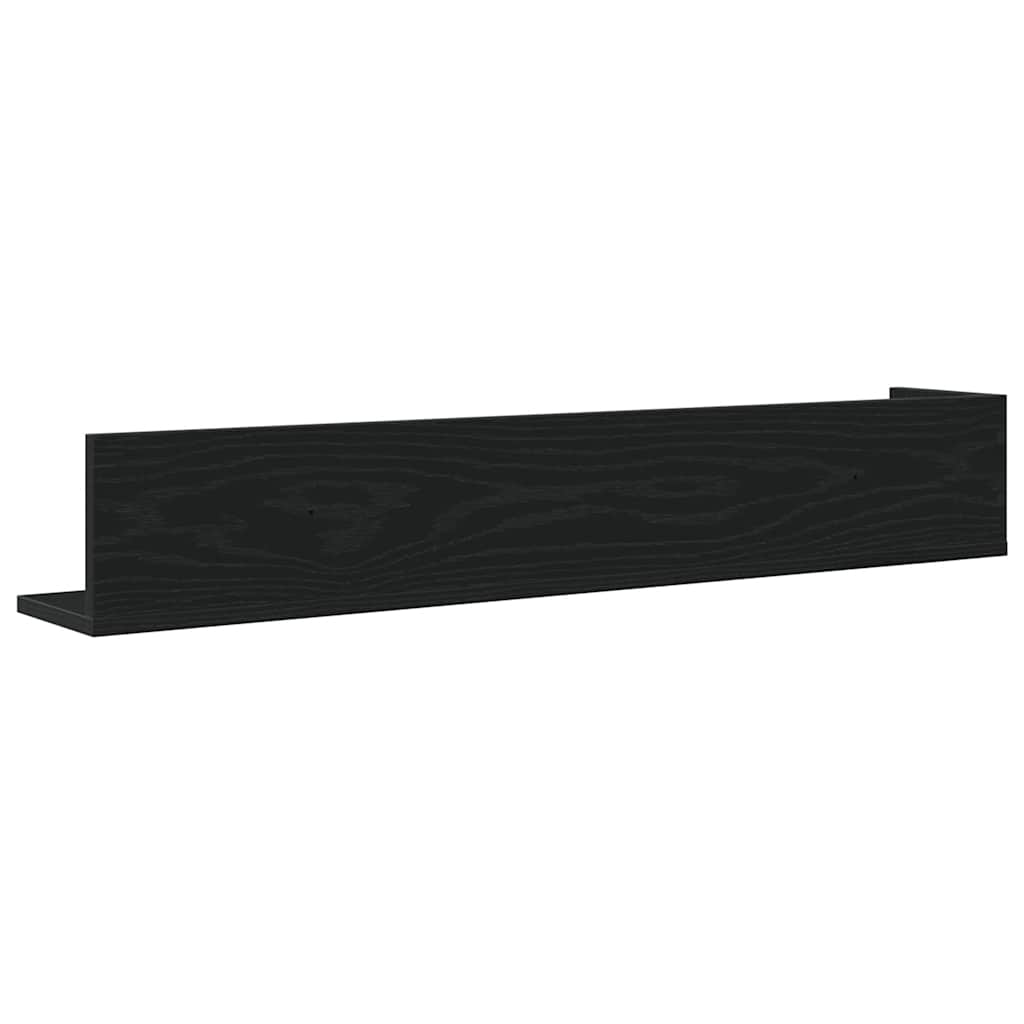 Mensole da Parete 2pz Nere 100x16,5x16,5 cm Legno Multistrato | homemem39