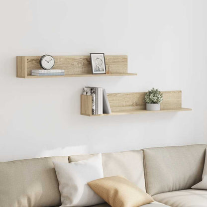 Mensole Parete 2pz Rovere Sonoma 100x16,5x16,5 cm in Truciolato | homemem39