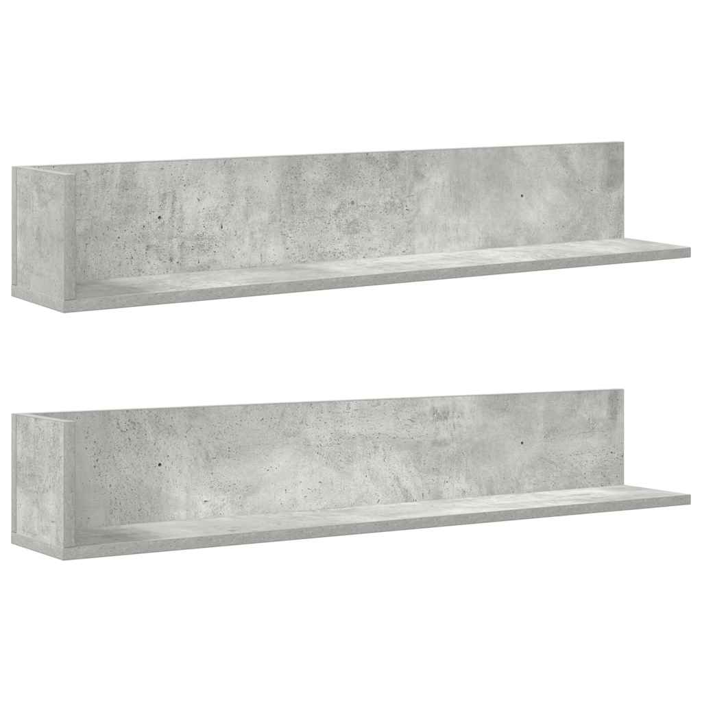 Mensole a Muro 2pz Grigio Cemento 100x16,5x16,5cm in Truciolato | homemem39