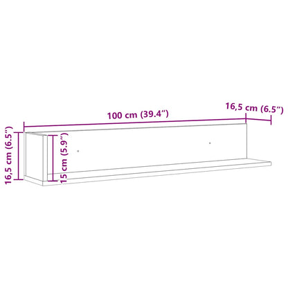 Mensole a Muro 2pz Grigio Cemento 100x16,5x16,5cm in Truciolato | homemem39