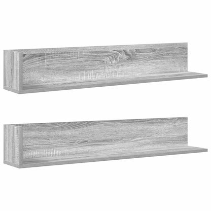 Mensole Parete 2pz Grigio Sonoma 100x16,5x16,5 cm in Truciolato | homemem39