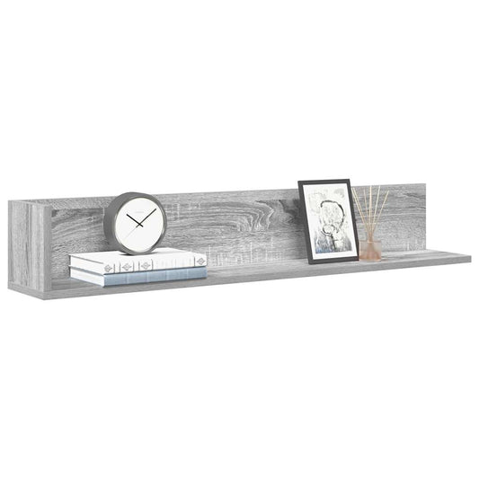 Mensole Parete 2pz Grigio Sonoma 100x16,5x16,5 cm in Truciolato | homemem39