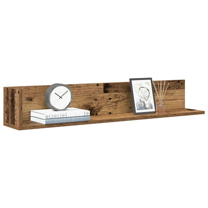 Mensole da Parete 2pz Legno Vecchio 100x16,5x16,5 cm Truciolato | homemem39