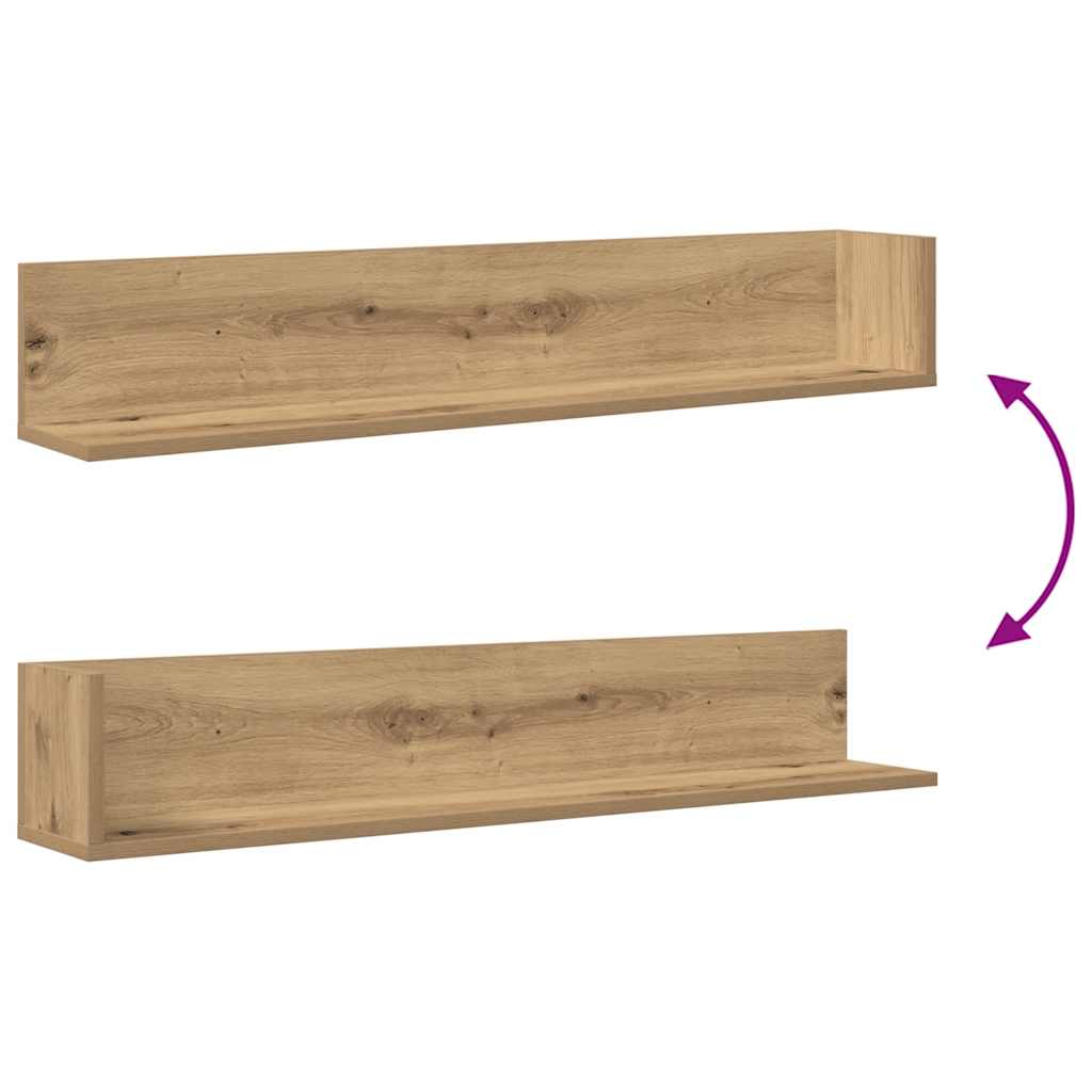 Mensole da Parete 2 pz Artigianale 100x16,5x16,5 cm Truciolato | homemem39