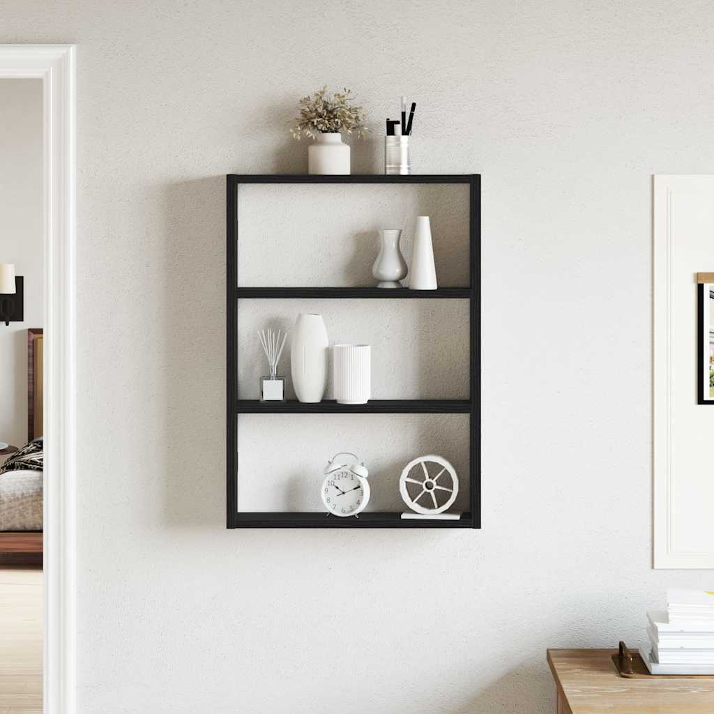 Scaffale a Parete Nero 43x9x60 cm in Legno Multistrato | homemem39