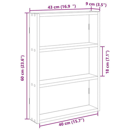 Scaffale a Parete Nero 43x9x60 cm in Legno Multistrato | homemem39