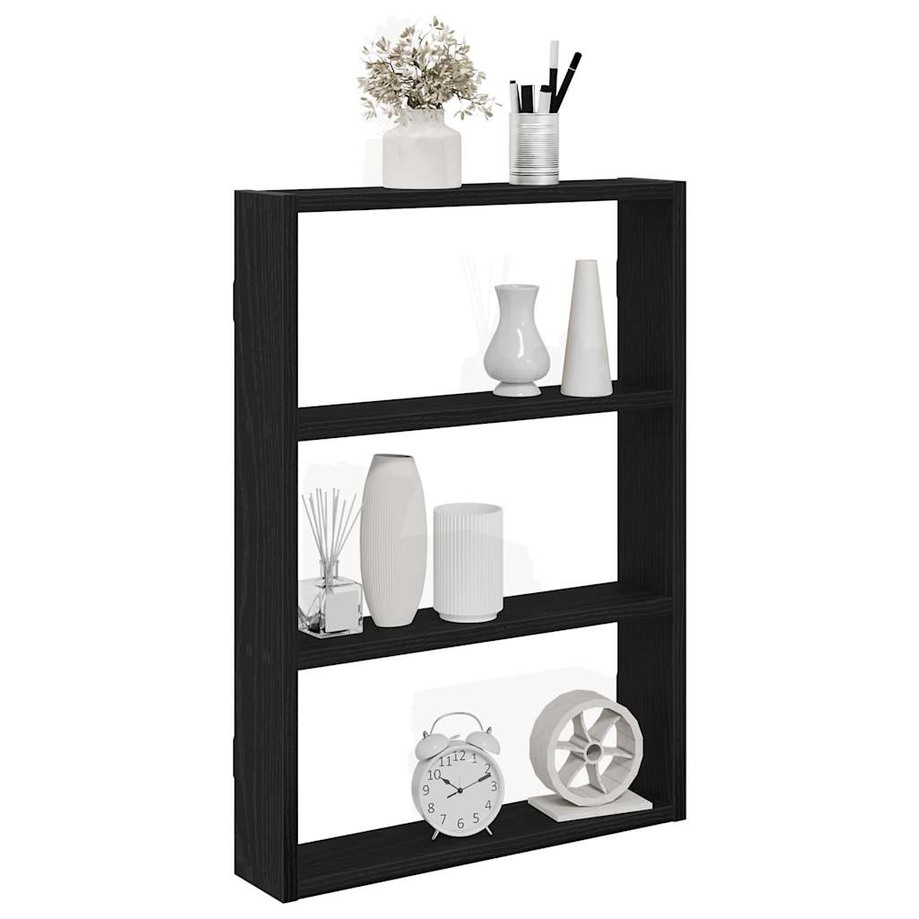 Scaffale a Parete Nero 43x9x60 cm in Legno Multistrato | homemem39