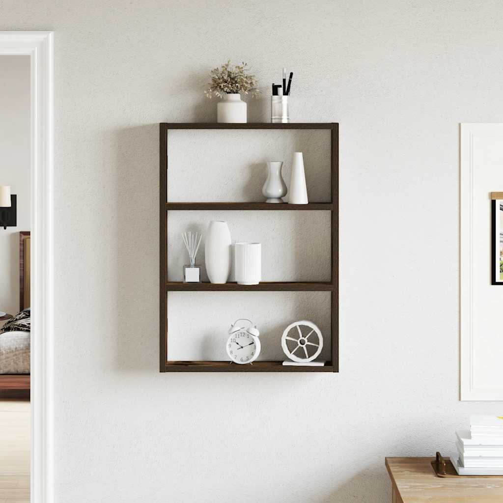 Mensola a Muro Rovere Fumo 43x9x60 cm in Truciolato | homemem39