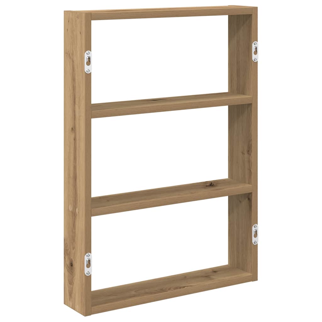 Scaffale a Parete Rovere Artigianale 43x9x60 cm Truciolato | homemem39