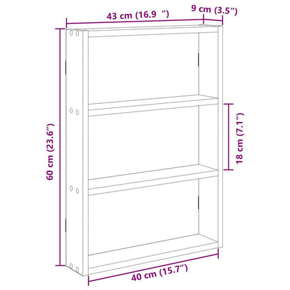 Scaffale a Parete Rovere Artigianale 43x9x60 cm Truciolato | homemem39