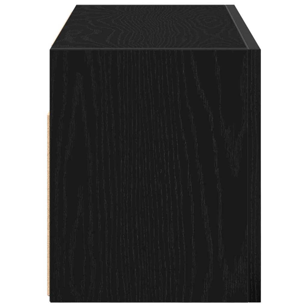 Mobile da Bagno a Parete Nero 60x25x30 cm in Legno Multistrato | homemem39
