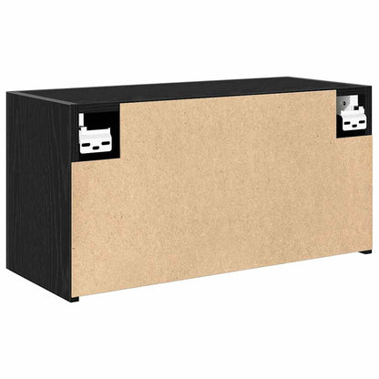 Mobile da Bagno a Parete Nero 60x25x30 cm in Legno Multistrato | homemem39