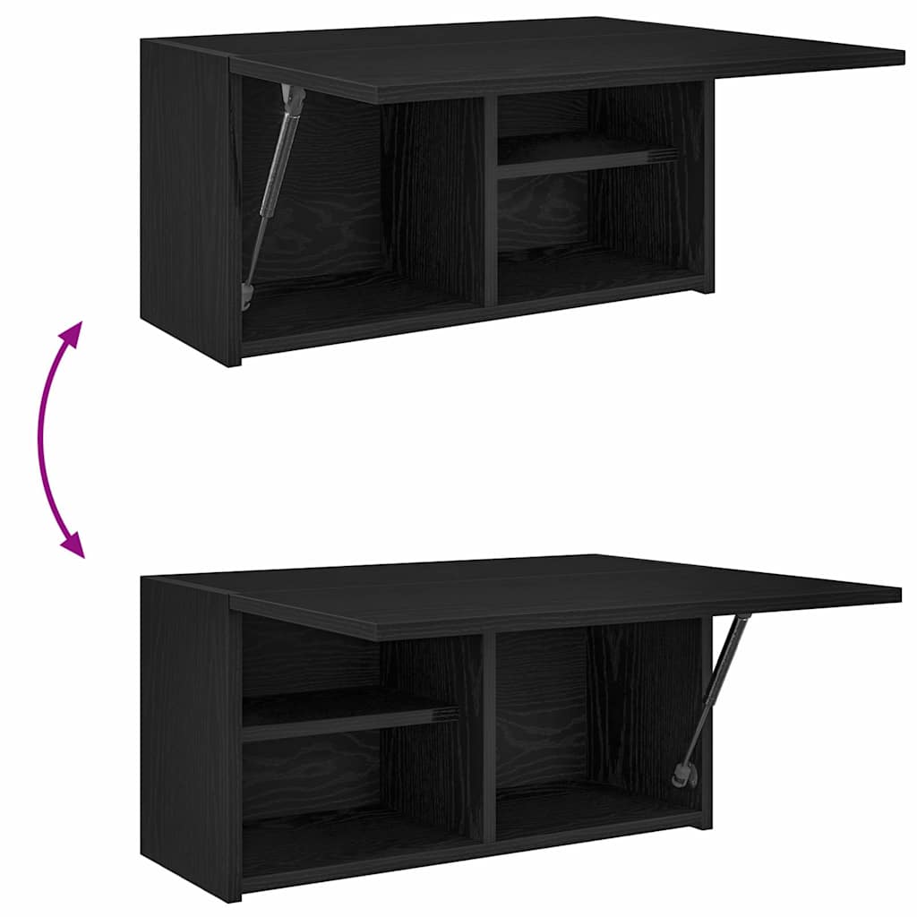 Mobile da Bagno a Parete Nero 60x25x30 cm in Legno Multistrato | homemem39