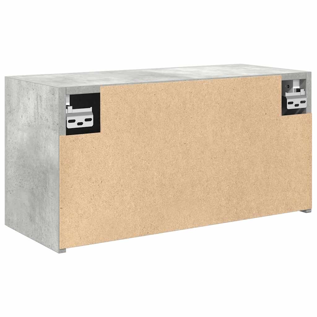 Armadietto da Bagno Grigio Cemento 60x25x30 cm in Truciolato