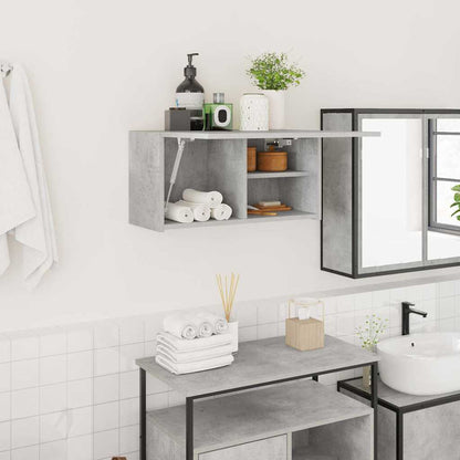 Armadietto da Bagno Grigio Cemento 60x25x30 cm in Truciolato