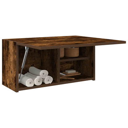 Armadietto Bagno Rovere Fumo 60x25x30 cm in Legno Multistrato