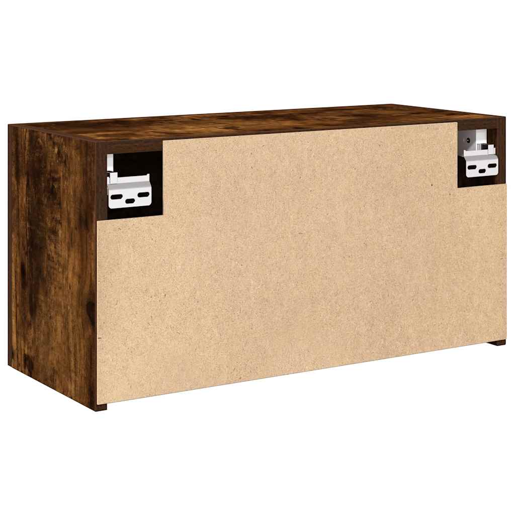 Armadietto Bagno Rovere Fumo 60x25x30 cm in Legno Multistrato