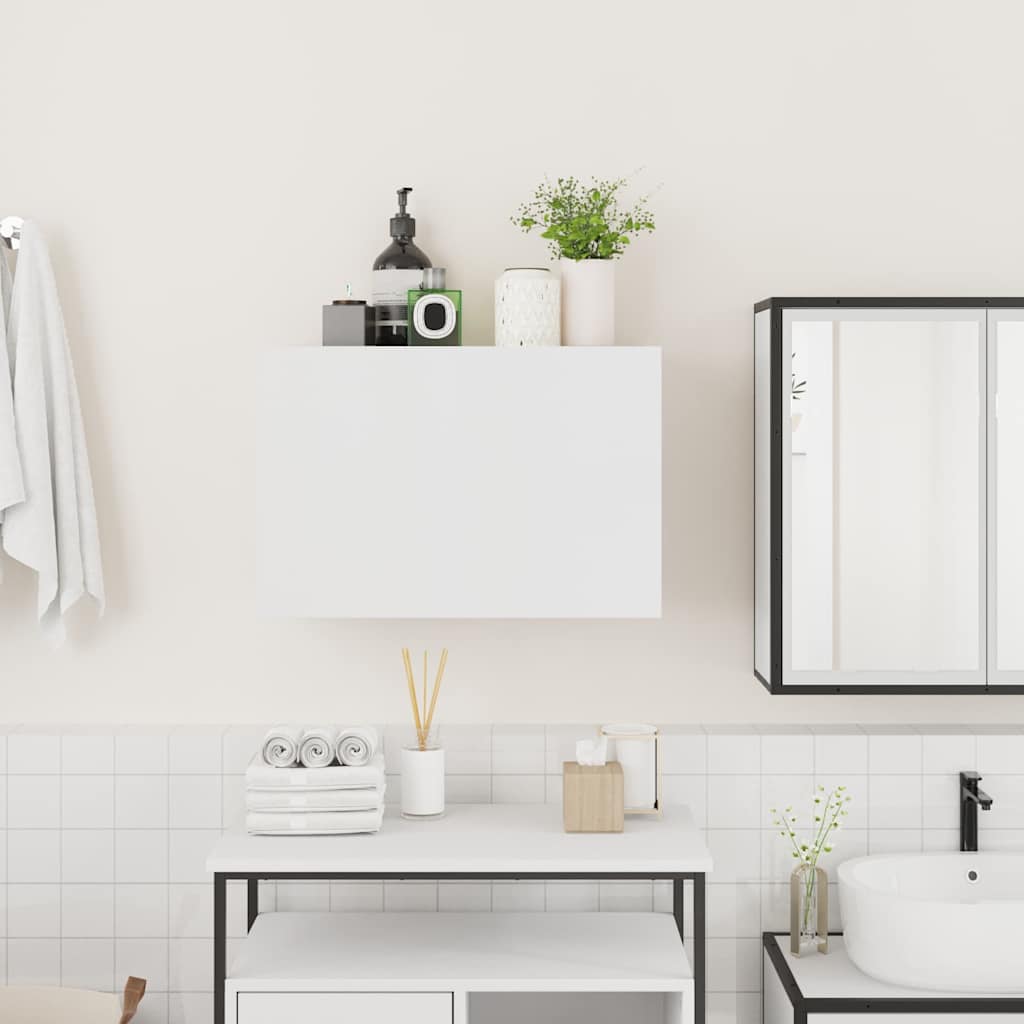 Mobile da Bagno a Parete Bianco 60x25x40cm in Legno Multistrato