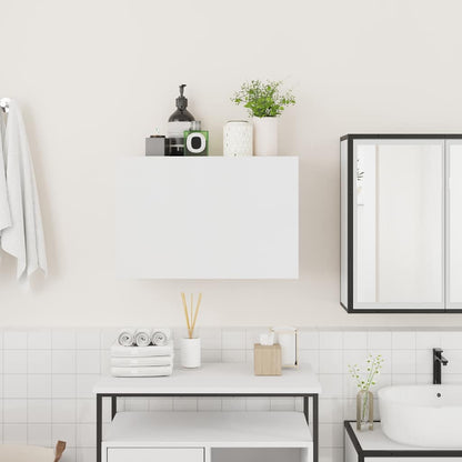 Mobile da Bagno a Parete Bianco 60x25x40cm in Legno Multistrato