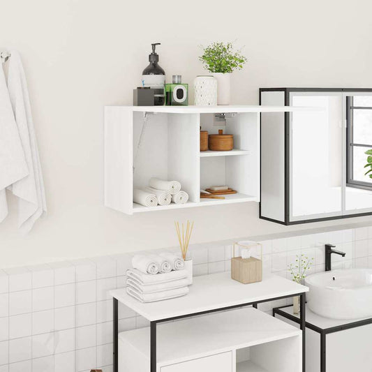Mobile da Bagno a Parete Bianco 60x25x40cm in Legno Multistrato