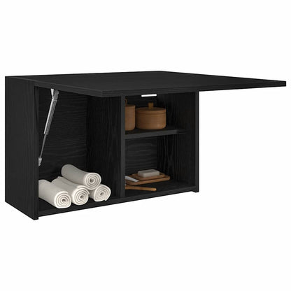 Mobile da Bagno a Parete Nero 60x25x40 cm in Legno Multistrato
