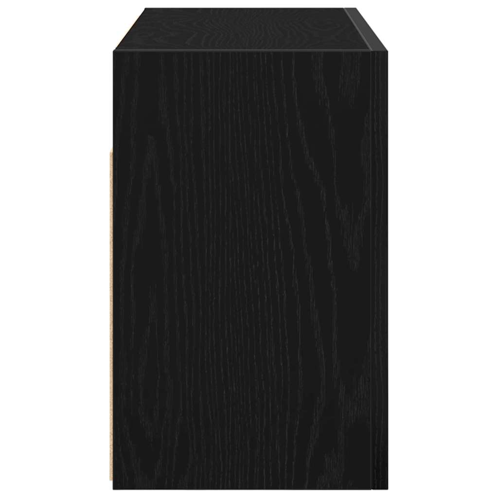 Mobile da Bagno a Parete Nero 60x25x40 cm in Legno Multistrato