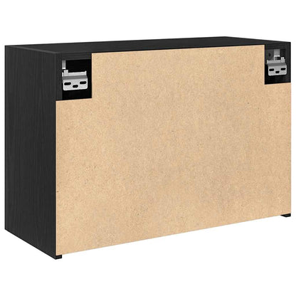 Mobile da Bagno a Parete Nero 60x25x40 cm in Legno Multistrato