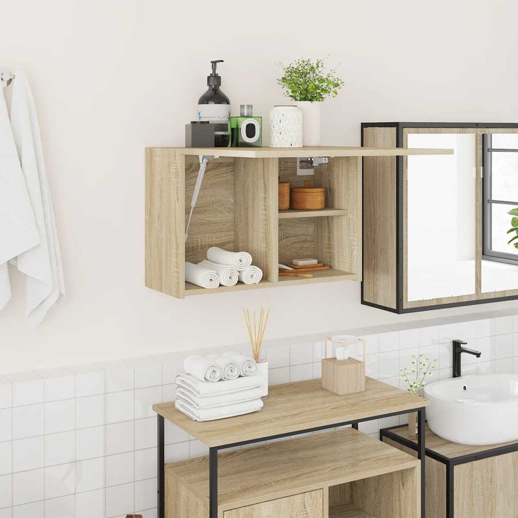 Mobile da Bagno Rovere Sonoma 60x25x40 cm in Legno Multistrato