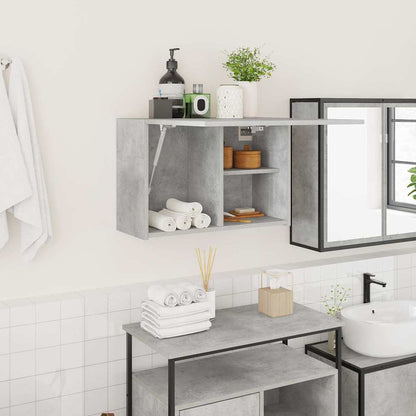 Armadietto da Bagno Grigio Cemento 60x25x40 cm in Truciolato