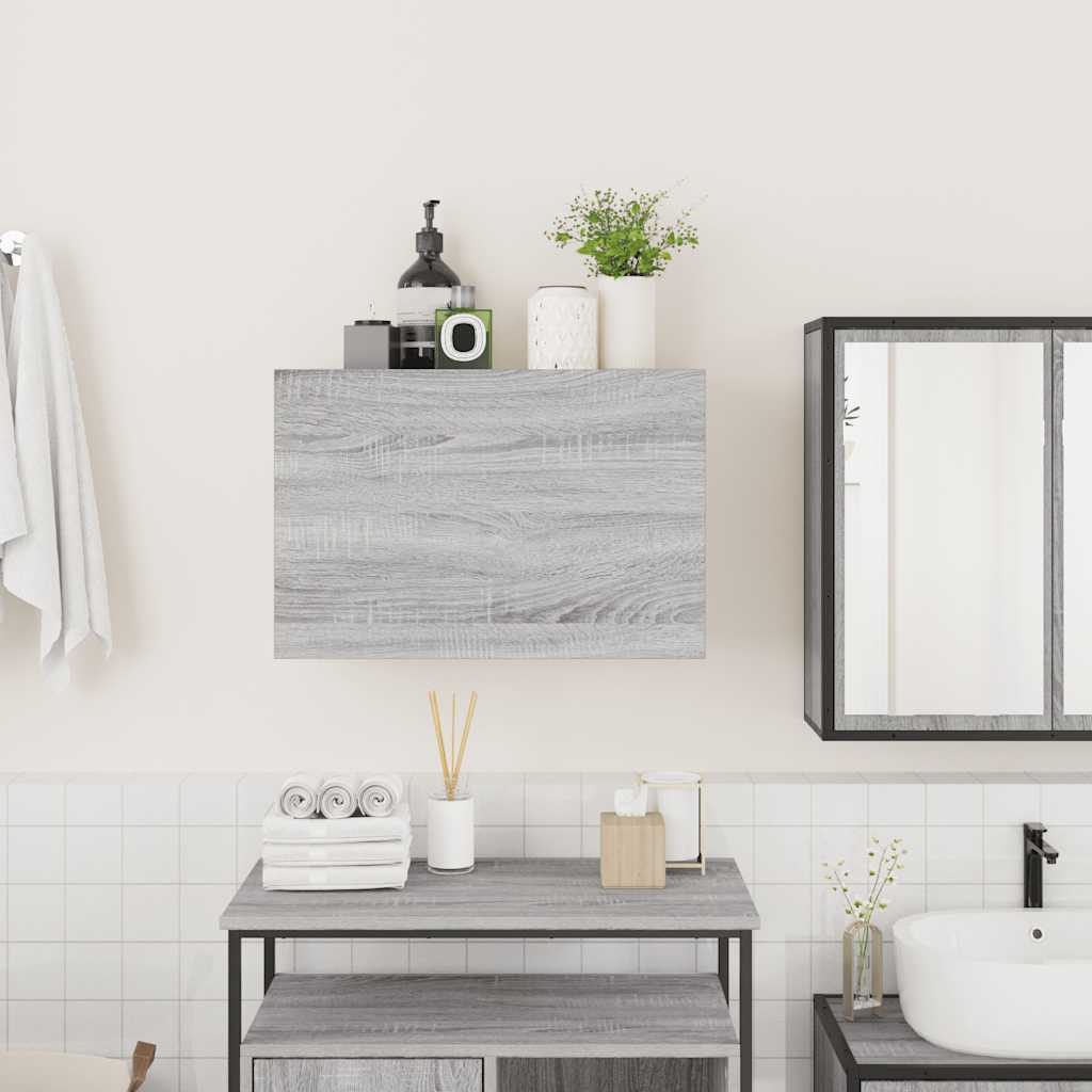 Mobile da Bagno Grigio Sonoma 60x25x40 cm in Legno Multistrato