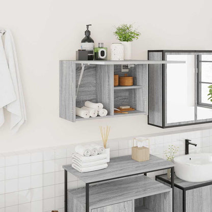 Mobile da Bagno Grigio Sonoma 60x25x40 cm in Legno Multistrato